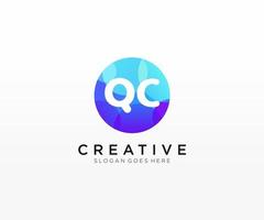 QC initial logo With Colorful Circle template vector. vector