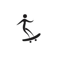 sportsman on skateboard vector icon