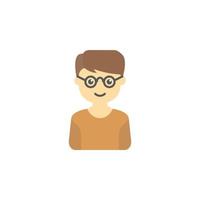 avatar of boy with glasses colored vector icon