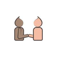 handshake sketch style vector icon