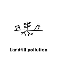 Landfill pollution, bottle vector icon