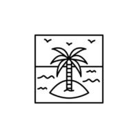 beach outline vector icon