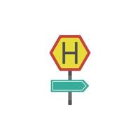 Hospital ahead colored vector icon