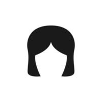 cabello, mujer, Corte de pelo retro vector icono