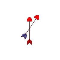 flecha, arco, amar, corazón, enamorado s día vector icono