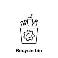 Recycle bin, plastic vector icon