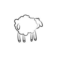 oveja desde detrás vector icono