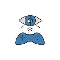 virtual reality control colored vector icon