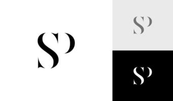 sencillo letra sp monograma logo diseño vector