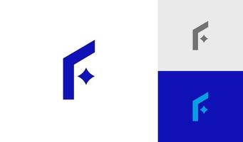 letra F con brillar icono logo diseño vector