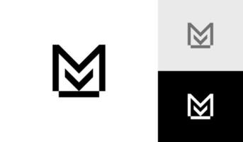 Simple letter MV or VM logo design vector
