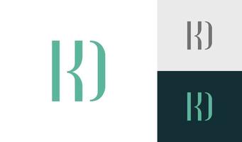 Simple and elegant letter KD monogram logo design vector