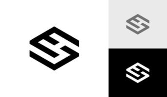 Letter SE or ES initial hexagon monogram logo design vector