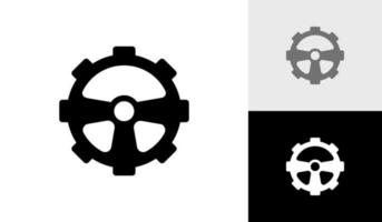 steering wheel configuration logo design vector