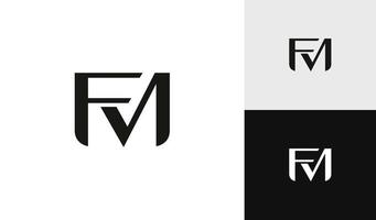 letra fm sencillo y elegante monograma logo diseño vector