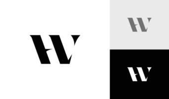sencillo y resumen letra hw o wh monograma logo diseño vector