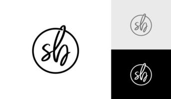 Handwritting or signature letter SB monogram logo design vector