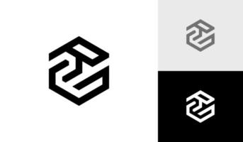 Letter RG or GR initial hexagon monogram logo design vector
