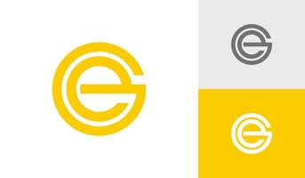 Letter GE or EG circle monogram logo design vector