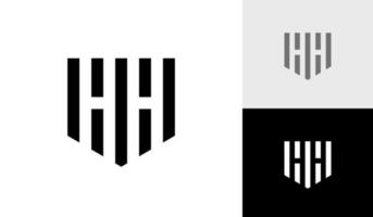 Letter HH initial monogram emblem logo design vector