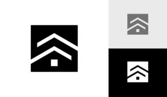 letra s inicial monograma con casa techo logo diseño vector