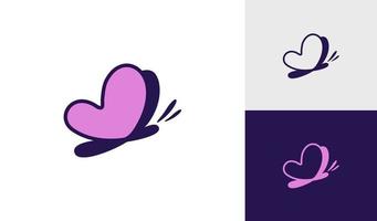 Feminine butterfly logo with heart shape vector