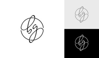 Simple and minimalist handwritting BG monogram logo vector