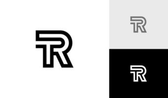 Letter TR or RT monogram logo design vector