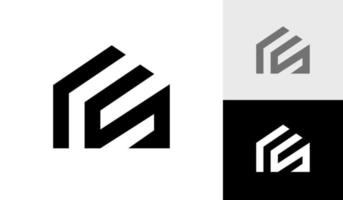 letra rs inicial monograma con casa forma logo diseño vector