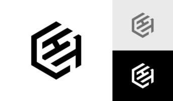 Letter CHT initial hexagon monogram logo design vector