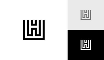 resumen línea letra hw o wh monograma logo diseño vector