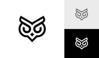 sencillo búho cabeza logo diseño vector