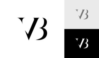 Simple and luxury letter VB monogram logo design vector