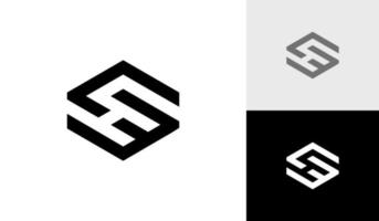 Letter SW or WS initial hexagon monogram logo design vector