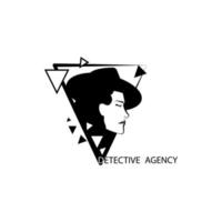 detective woman agency logo vector icon