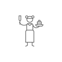 Pancake, waitress, restaurant vector icon