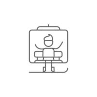 Chairlift, adventure vector icon