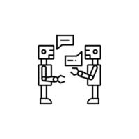 artificial intelligence conversation concept line vector icon