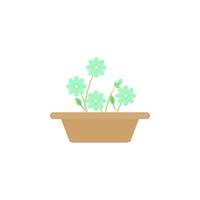 flower in a pot colored vector icon