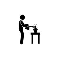 man watering of flower vector icon