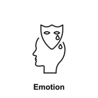 Drama, emotion, head vector icon