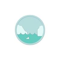 Iceberg colored in circle vector icon