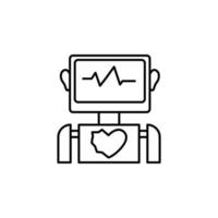 Medical robot artificial intelligence concept line vector icon