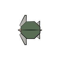 Tortuga de colores origami estilo vector icono