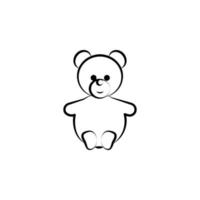 Teddy bear concept line vector icon