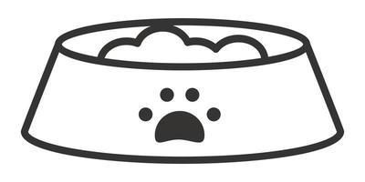 Doodle pet feed bowl icon. Vector