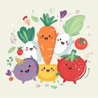 Seamless pattern with vegetables.Seamless pattern can be used for t-shirt graphics, print. Vector illustration. . photo