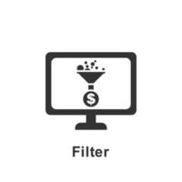 en línea marketing, filtrar vector icono