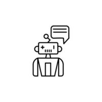 Assistant robot machine concept line vector icon
