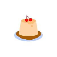 Pudding, caramel vector icon